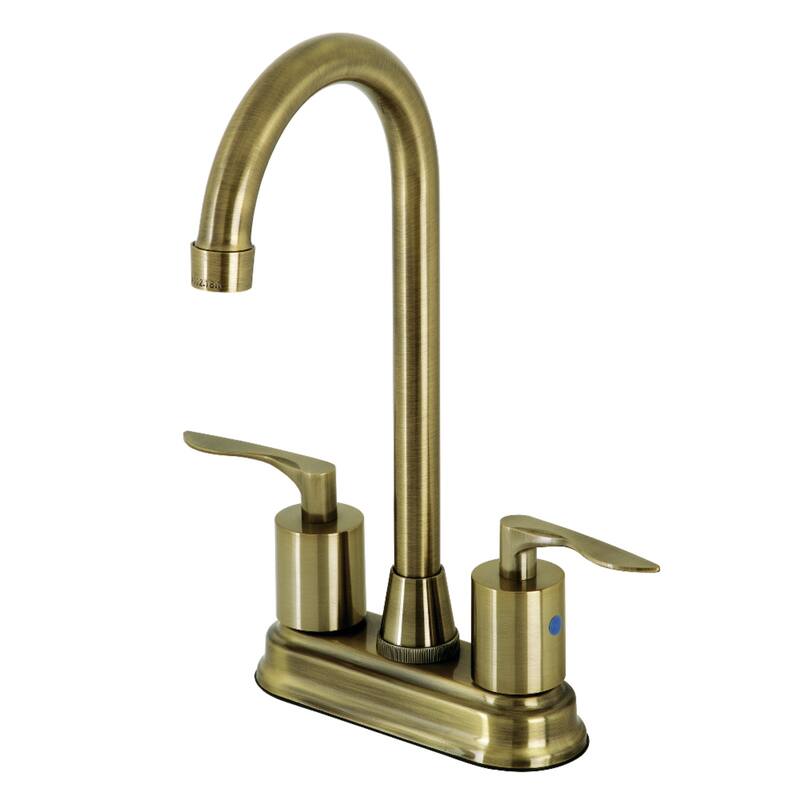 Kingston Brass Serena Centerset 4 in. Centerset Bar Faucet - Antique Brass