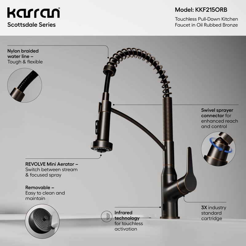Karran Scottsdale Touchless Single-Handle Pull-Down Sprayer Kitchen Faucet