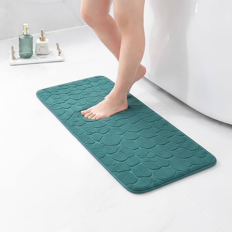 Memory Foam Runner Bath Mat Pebble Design 48x18
