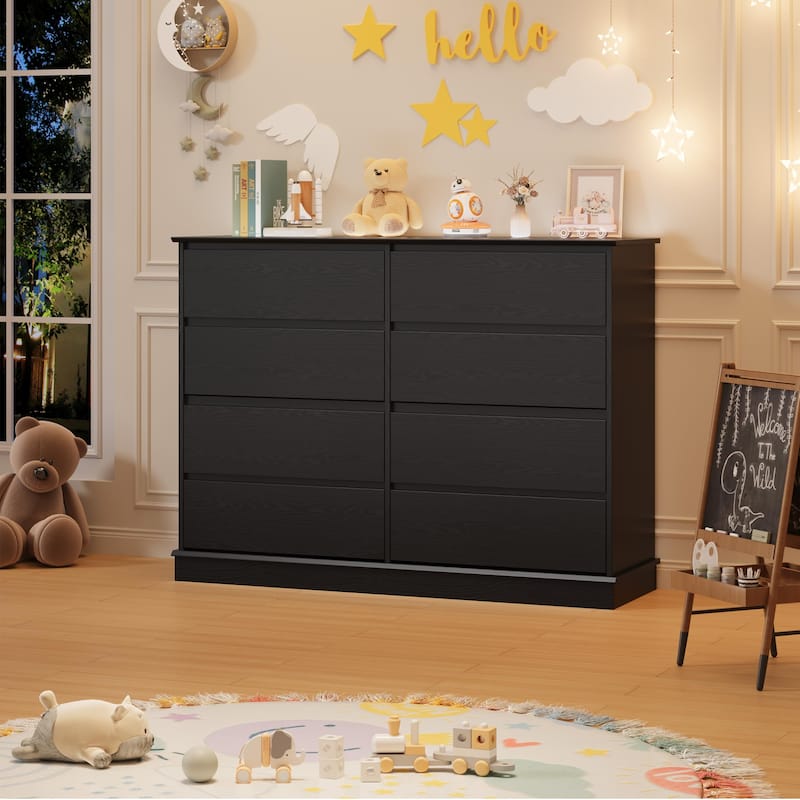 8 Drawer Dressers for Bedroom, Wooden Chest of Drawers with Deep Drawers, Large Double Dresser