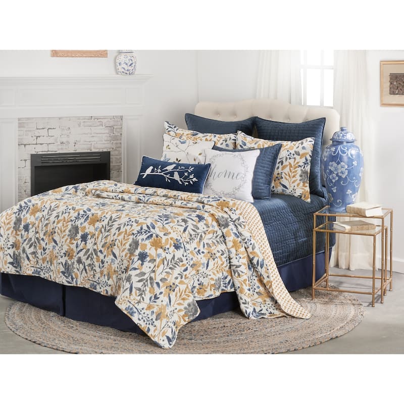 Natural Home Cotton Quilt Set - Reversible and Machine Washable