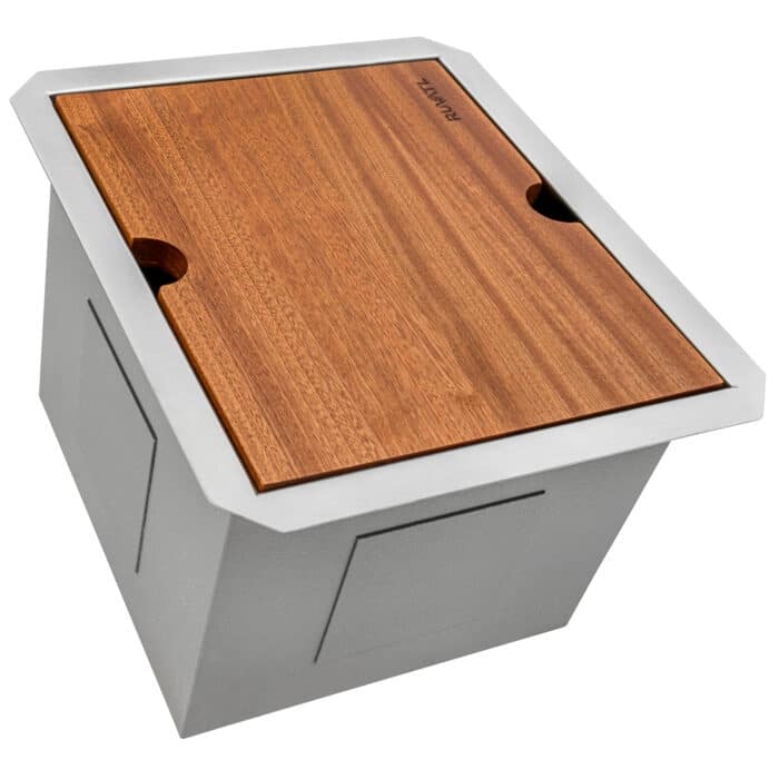 Ruvati 13 inch Workstation Bar Prep Sink with Cover Undermount 16 Gauge Stainless Steel Single Bowl - 13" x 15" - 13" x 15″