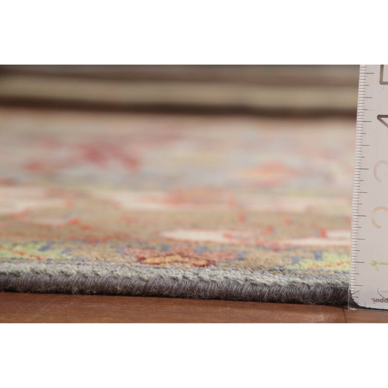 Hunting Animals Design Ziegler Indian Rug Handmade Gray Wool Carpet - 8'11"x 11'8"