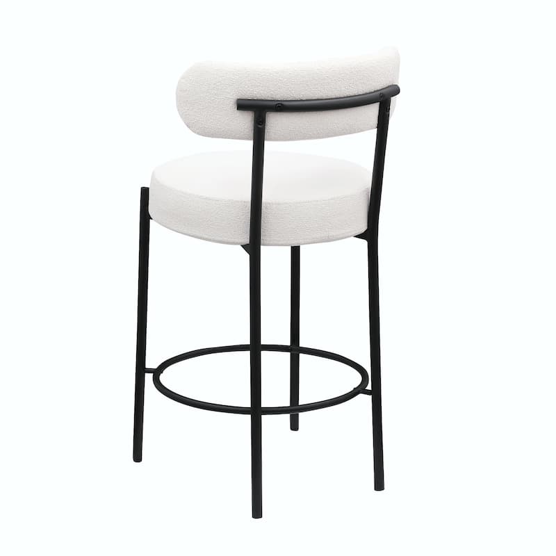 Woker Modern Sherpa Counter Height Stools - Set of 2