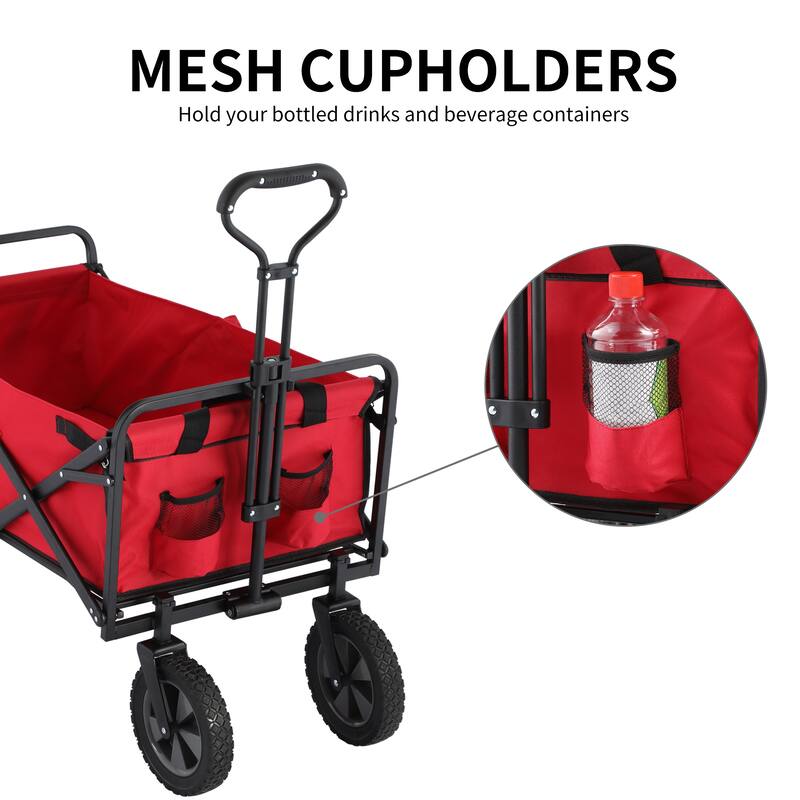 GDY Convenient Outdoor Camping Wagon, Folding Cart with Wheels, Outdoor Shopping Trolley
