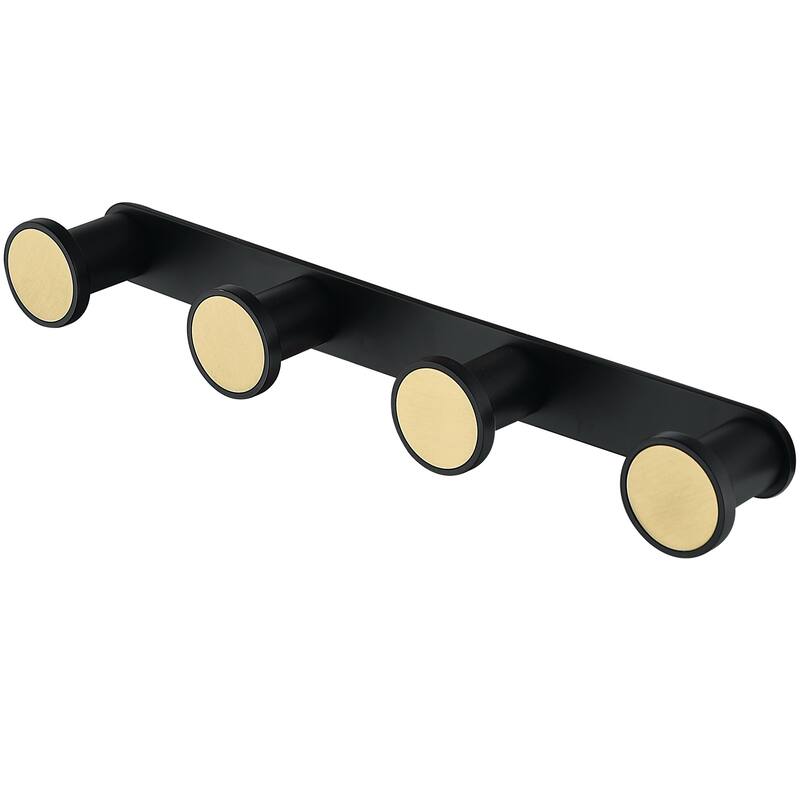 Stainless Steel Wall Mounted Required 4 - Hook Coat Rack - Black Gold