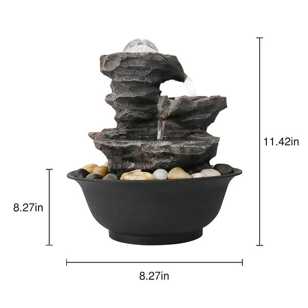 11Inch H Indoor Rock Fountain Relaxation Waterfall Feature for Home Bed Bath & Beyond 32058177
