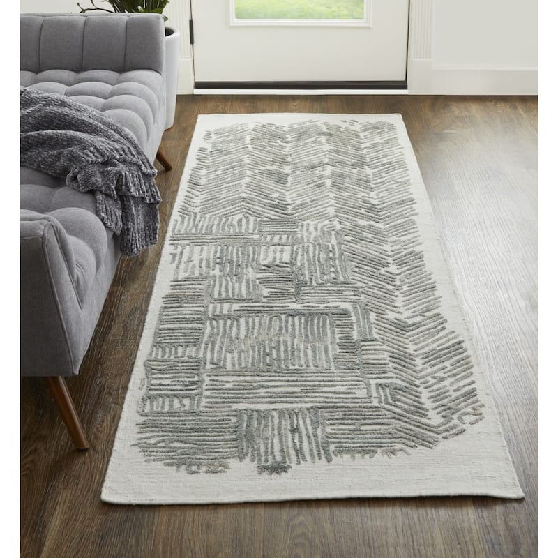 Xuji Abstract Modern Woven Durable Area Rug By HomeRoots - 10' Runner