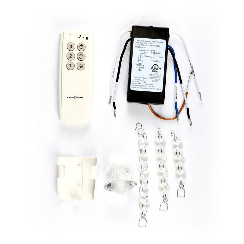 36" Modern Chrome Downrod Mount Retractable Crystal Chandelier Ceiling Fan with Light Kit and Remote Control - 36 in