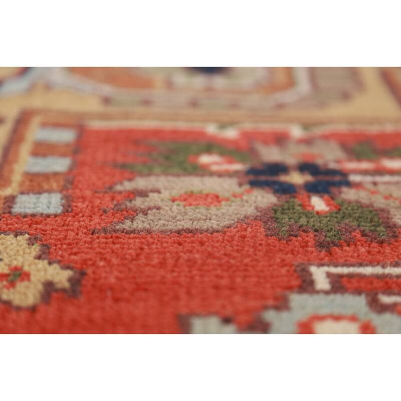 Geometric Heriz Serapi Indian Rug Hand-Knotted Oriental Wool Carpet - 8'11" x 11'11"