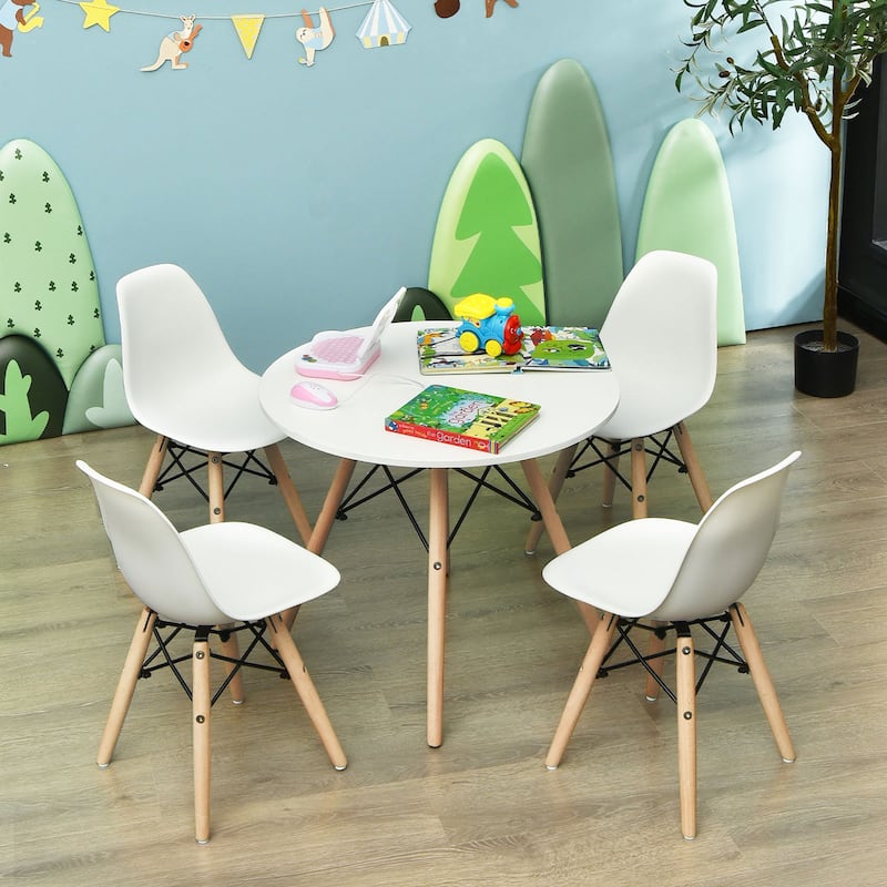 Costway 4 PCS Kids Chair Set Mid-Century Modern Style Dining Chairs w/ - See Details