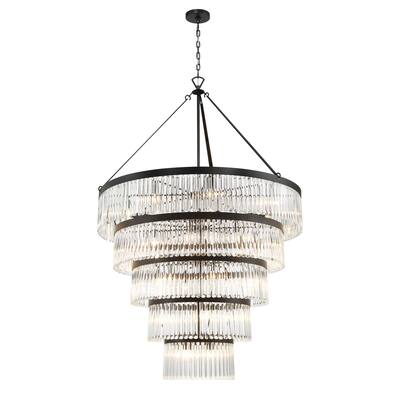 Emory 30 Light Black Chandelier - 48"W x 72"H x 48"D