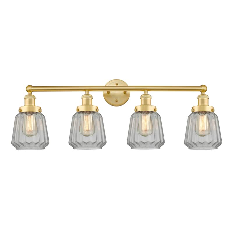 Innovations Lighting Chatham - 4 Light 34" Bath Vanity Light - Clear/Satin Gold