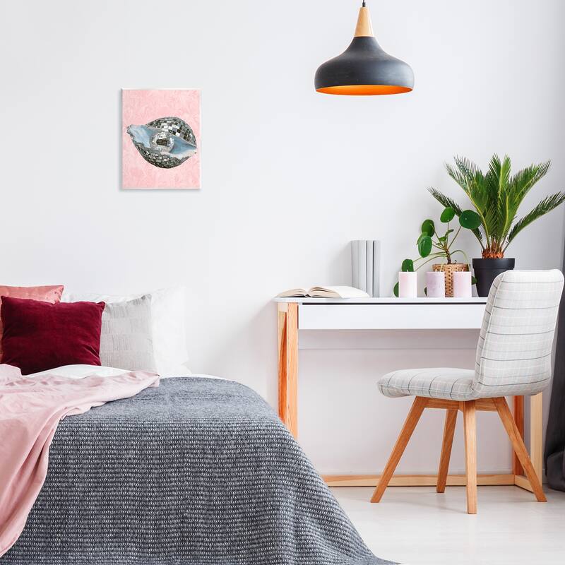 Stupell Disco Oyster on Pink Wall Plaque Art Design By Lil' Rue