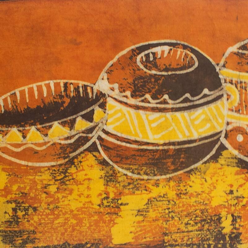Novica Handmade Beautiful Pots Batik Cotton Table Runner