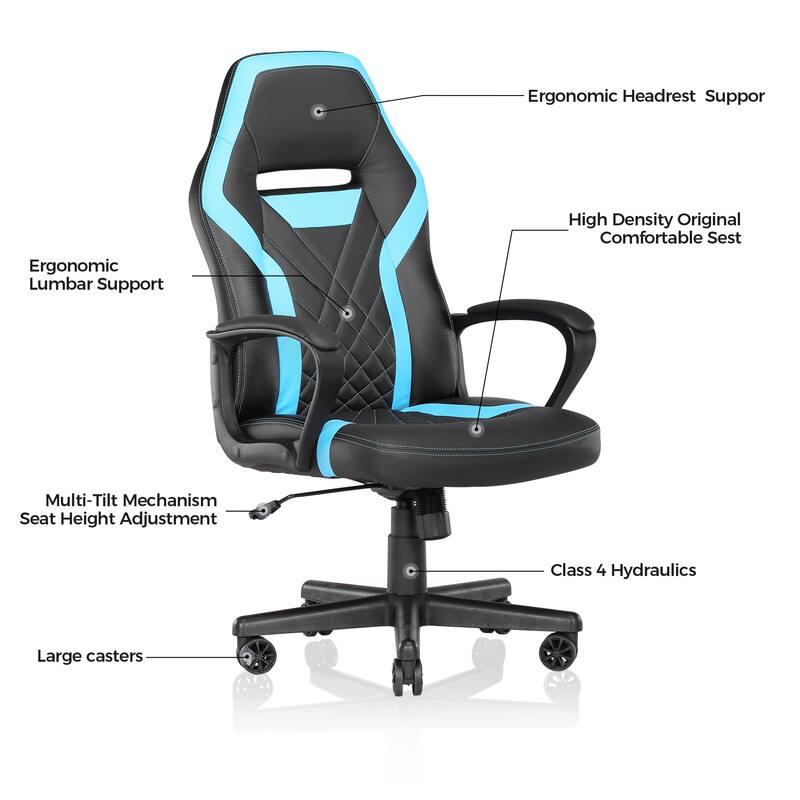 Eureka Ergonomic PU Leather Gaming Chair Home Office Computer Chair
