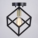preview thumbnail 12 of 11, Deering 10.25-in W LED Compatible Matte Black and Gold Satin Brass Contemporary Flush Mount Ceiling Light Fixture
