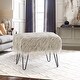 preview thumbnail 4 of 81, Mongolian Fauxfur Ottoman 19"x 13"x17" - Oatmeal
