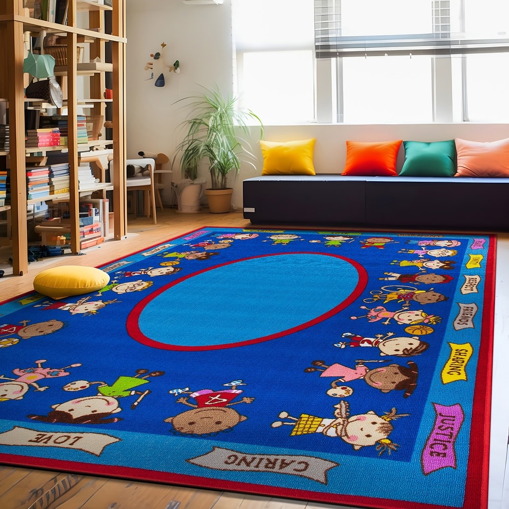 Kids Educational Learning Non Slip Area Rug
