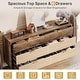preview thumbnail 12 of 12, 55 Inches Dresser for Bedroom, Green Long Double Dresser Organizer Wood Cabinet