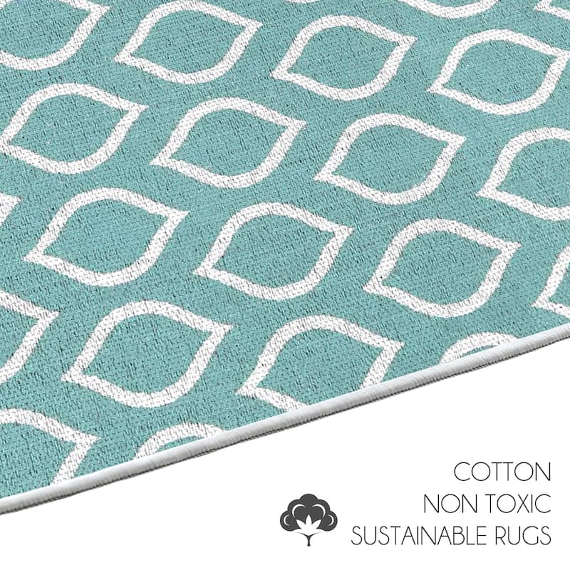 Sussexhome Heavy Duty Ultra Thin Non Slip Washable Cotton Indoor Rug - 2' x 3'