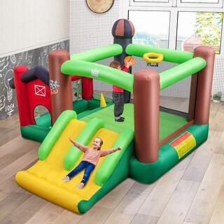Farm Themed 6-in-1 Inflatable Castle with Trampoline