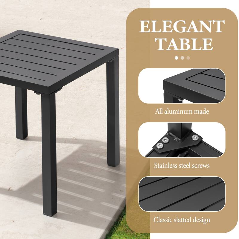 Crestlive Products Modern Square Aluminum Side End Table