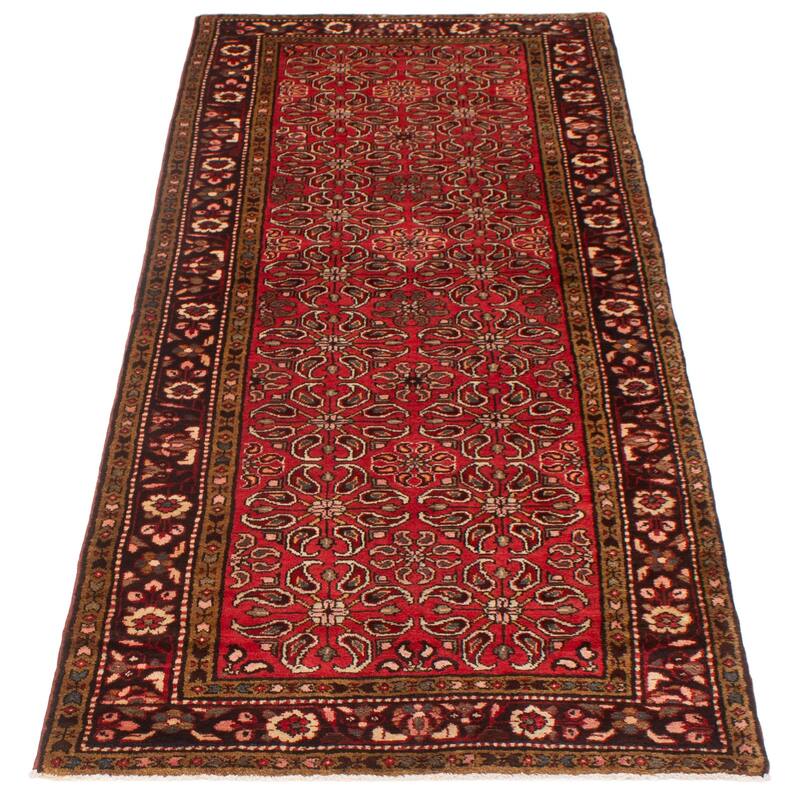 ECARPETGALLERY Hand-knotted Andelz Red Wool Rug - 3'11 x 9'11
