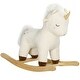 preview thumbnail 1 of 8, Plush Unicorn Rocking Horse with Sound Effects and Stable Base for Toddlers White