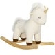 preview thumbnail 1 of 8, Rocking Horse, Plush Ride on Unicorn with Realistic Sound, Wooden Base, Toddler Rocking Horse for 2-4 Years, White White