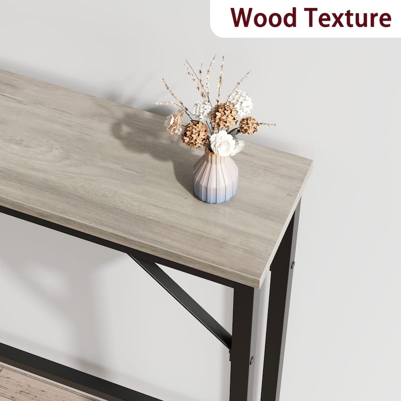 5.9" Narrow Sofa Table, Skinny Console Table with Storage