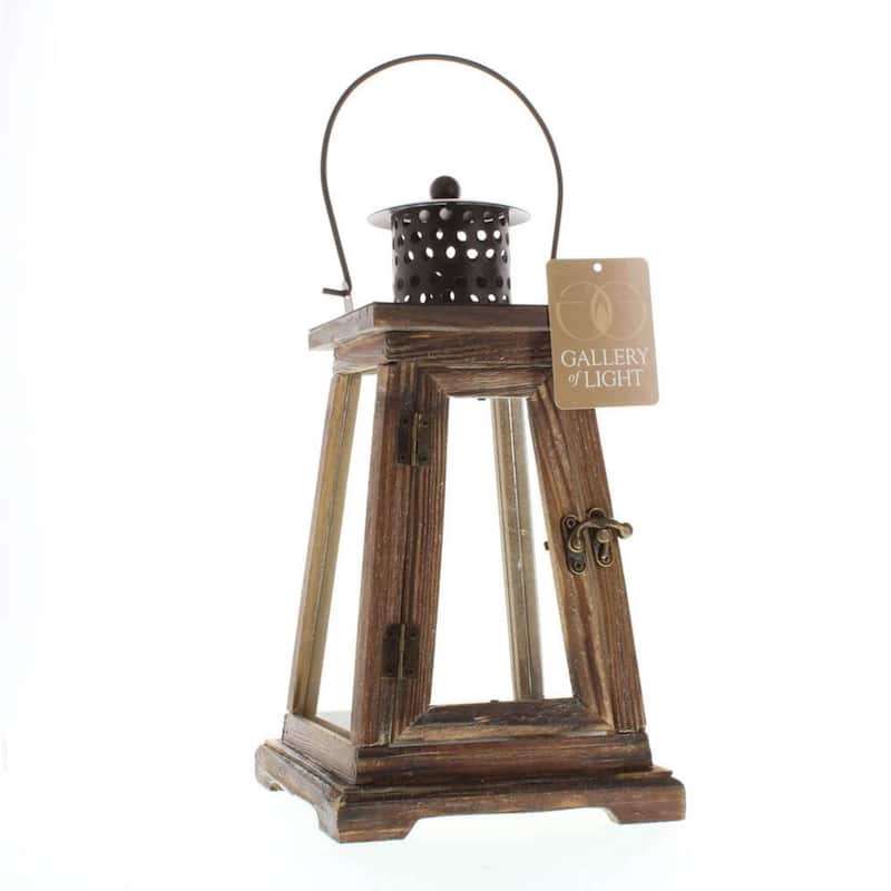13" Brown and Black Contemporary Ideal Small Candle Lantern