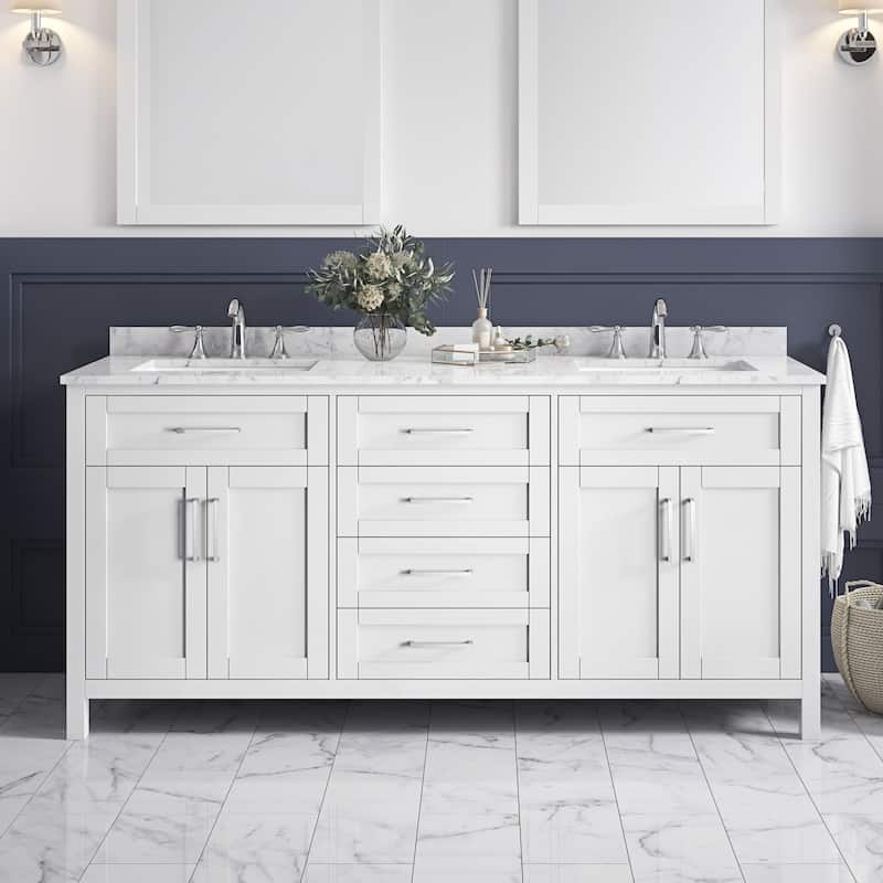 OVE Decors Tahoe 72 White Vanity - Chrome Finish - White - Double Vanities