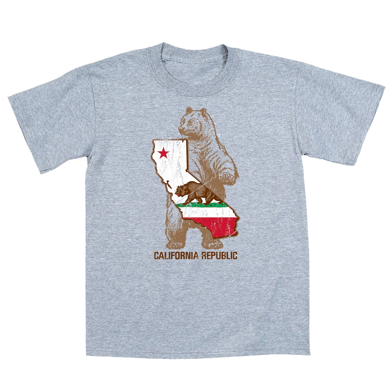 Shop California Republic Big Bear And Flag Cool Fun Youth T Shirt