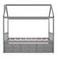 preview thumbnail 9 of 20, Twin Size House Bed with Trundle & 3 Storage Drawers
