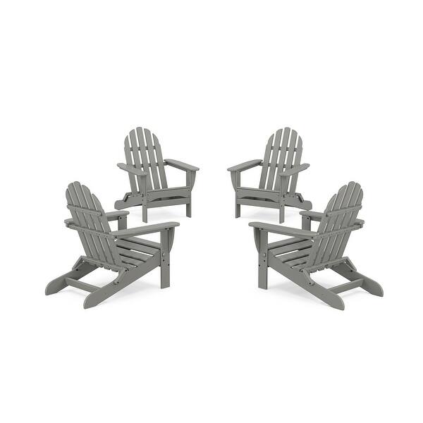 slide 2 of 19, POLYWOOD 4-Piece Classic Folding Adirondack Conversation Set Slate Grey
