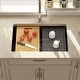 preview thumbnail 1 of 19, Lordear 28" Quartz Composite Undermount Workstation Single Bowl Kitchen Sink with Accessories
