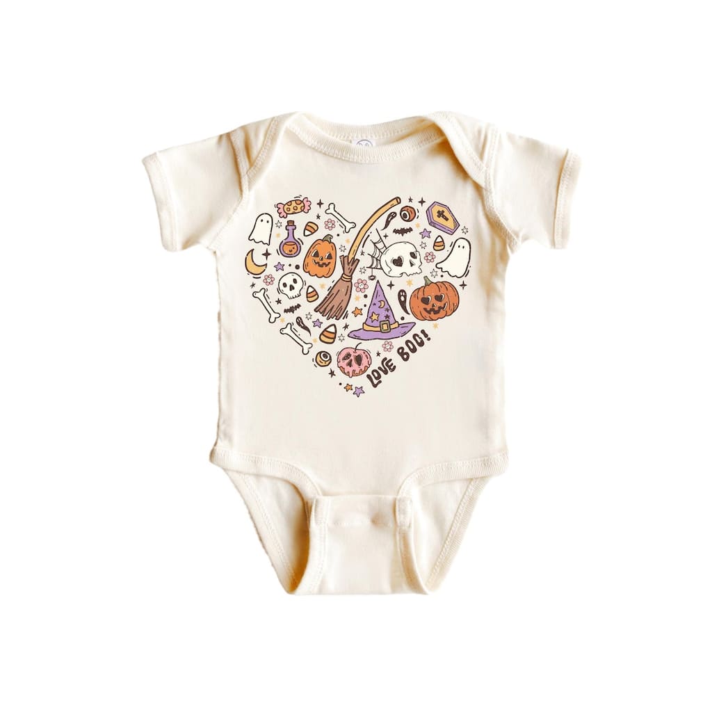 Halloween Boo Heart - Baby Boy Girl Clothes Infant Bodysuit Funny Cute Newborn