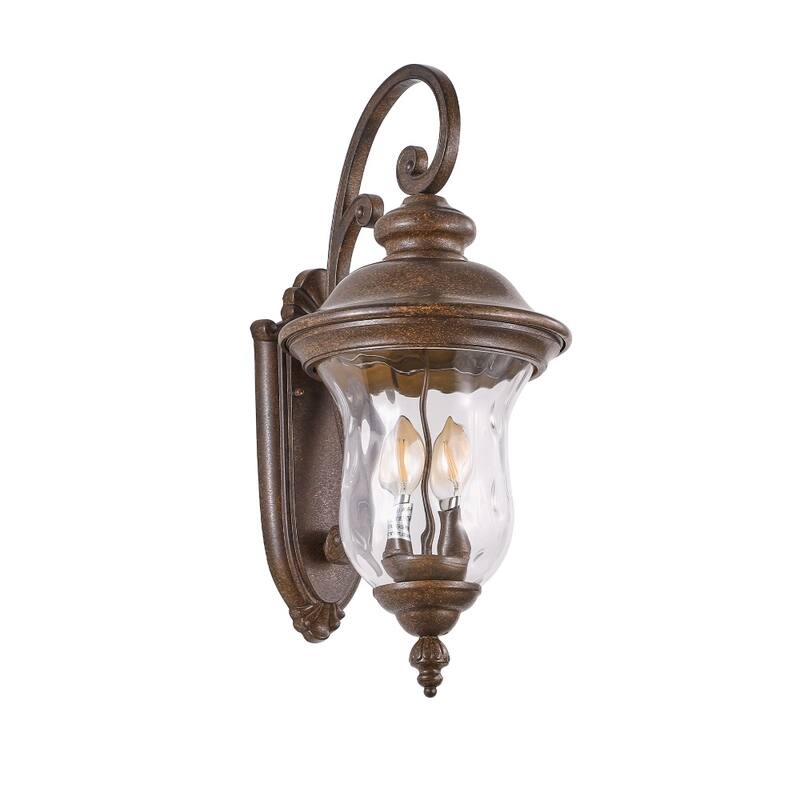 Rustic Outdoor Wall Sconce Light with Clear Glass Shade(No Bulb)