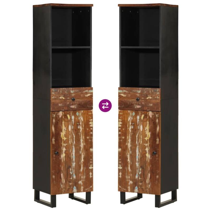 vidaXL Bathroom Cabinet Solid Mango Wood 63 in high Modern