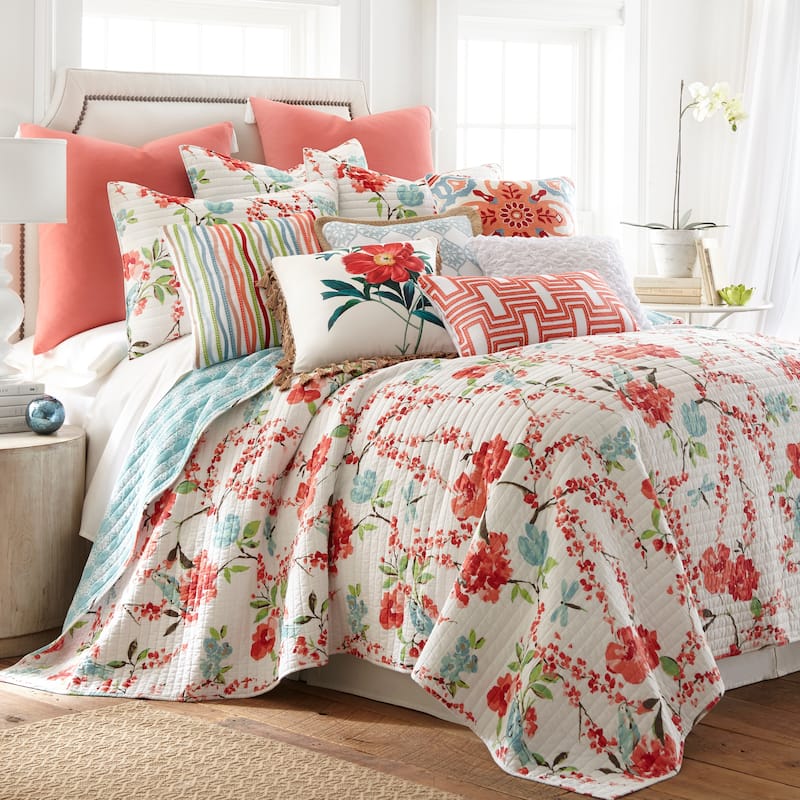 Simone Floral Full/Queen Quilt Set - Levtex Home - Twin - Twin XL