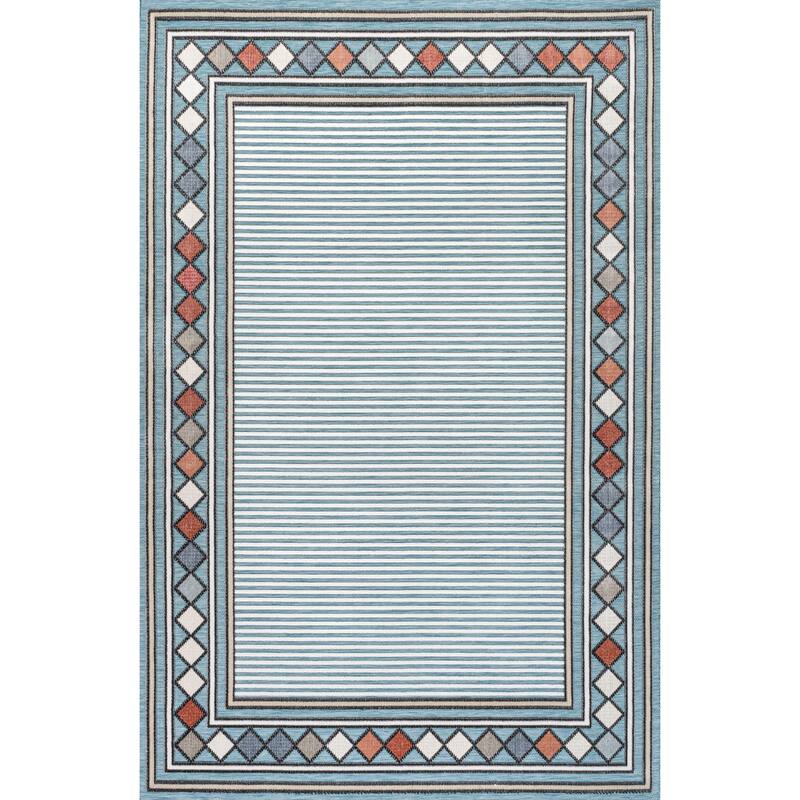 JONATHAN Y Star Abstract Swirl Area Rug - 3 X 5 - Blue/Ivory