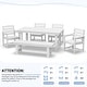 preview thumbnail 54 of 94, 6-Piece HDPE Outdoor Dining Table Sets with Umbrella Hole - 1-Table 4-Chairs-1-Bench