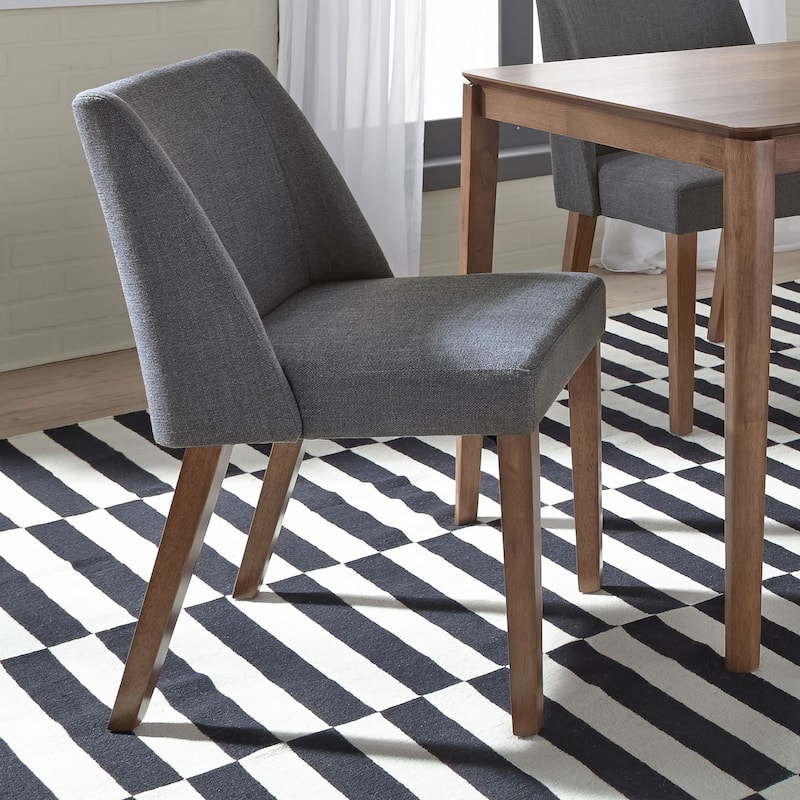Space Savers Dining Chairs Set Walnut and Linen Upholstery 2 Piece - Various Colors - Grey