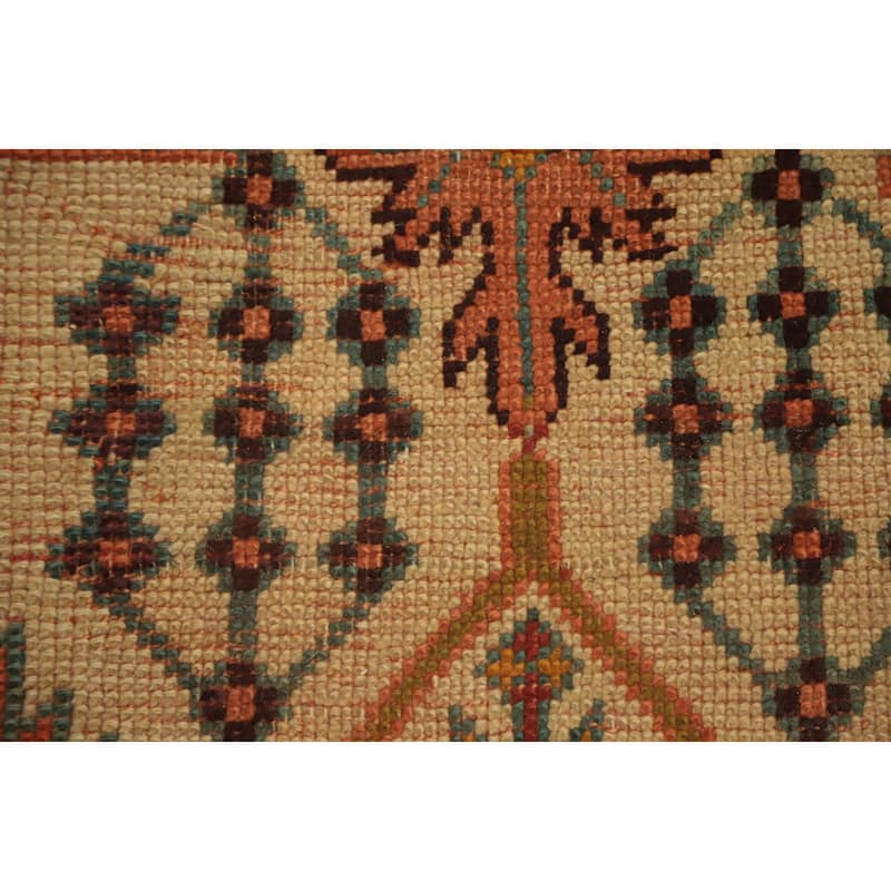 Hand Knotted Oriental 100% Wool Carpet Transitional Geometric Yellow & Gold Oushak Area Rug - 12' 0'' X 10' 9''