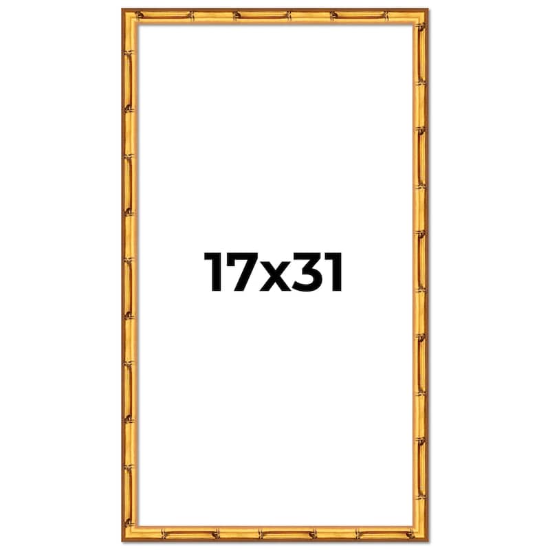 17x31 Frame Gold Bamboo Solid Wood Picture Frame | 1 Inch Moulding