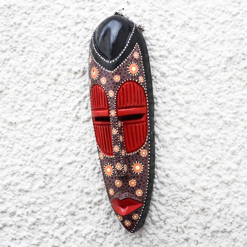 Novica Handmade Ga Dots African Wood Mask