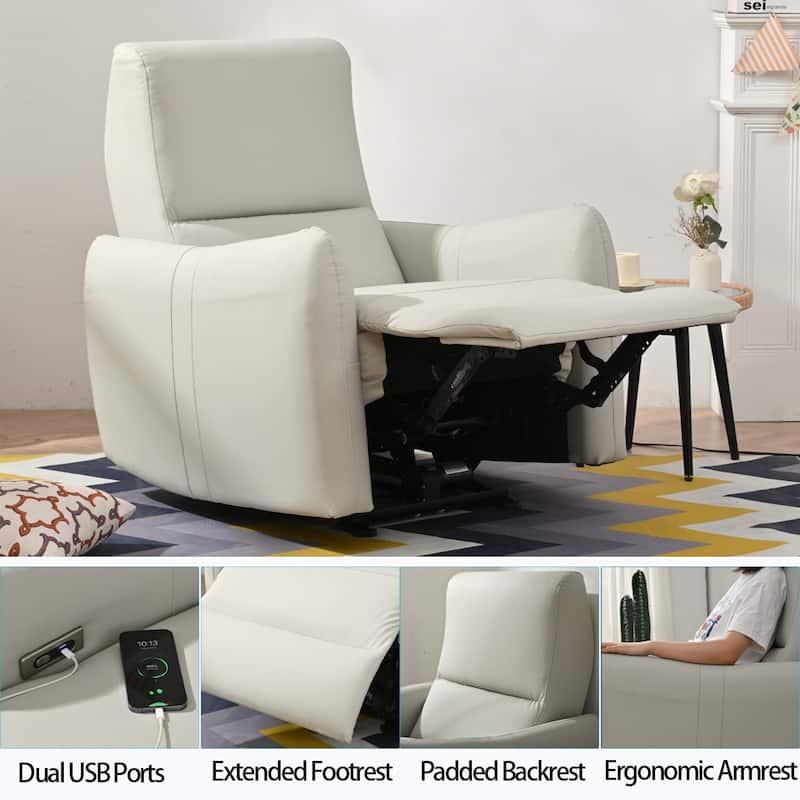 Power Recliner Chair Wall Hugger,Small Home Theater Seating with Lumbar Support,Single Recliner Sofa for Living Room