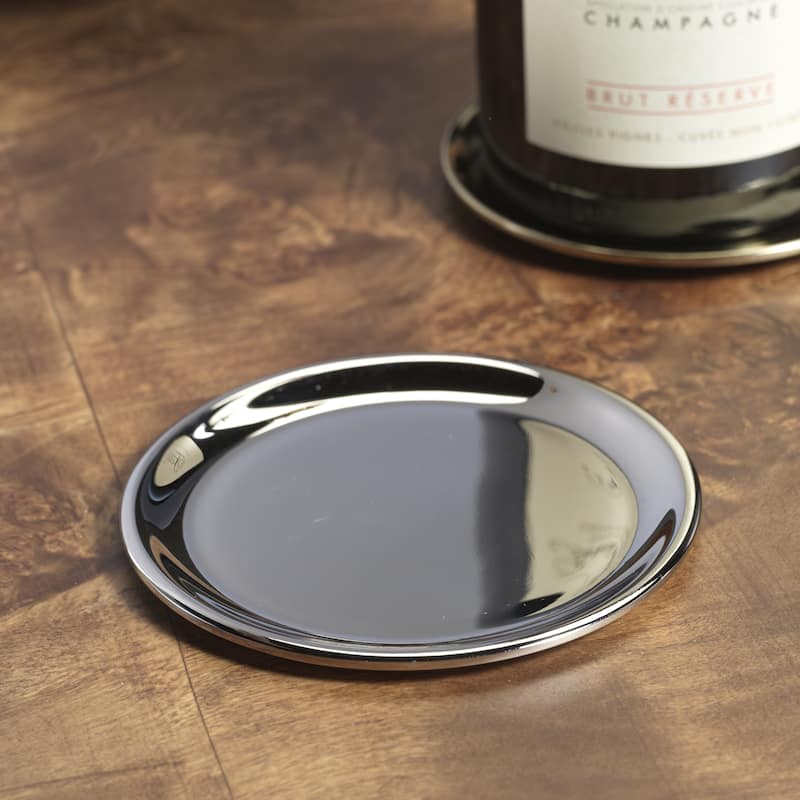 Loire 4-Piece Set Steel Wine Bottle Coasters