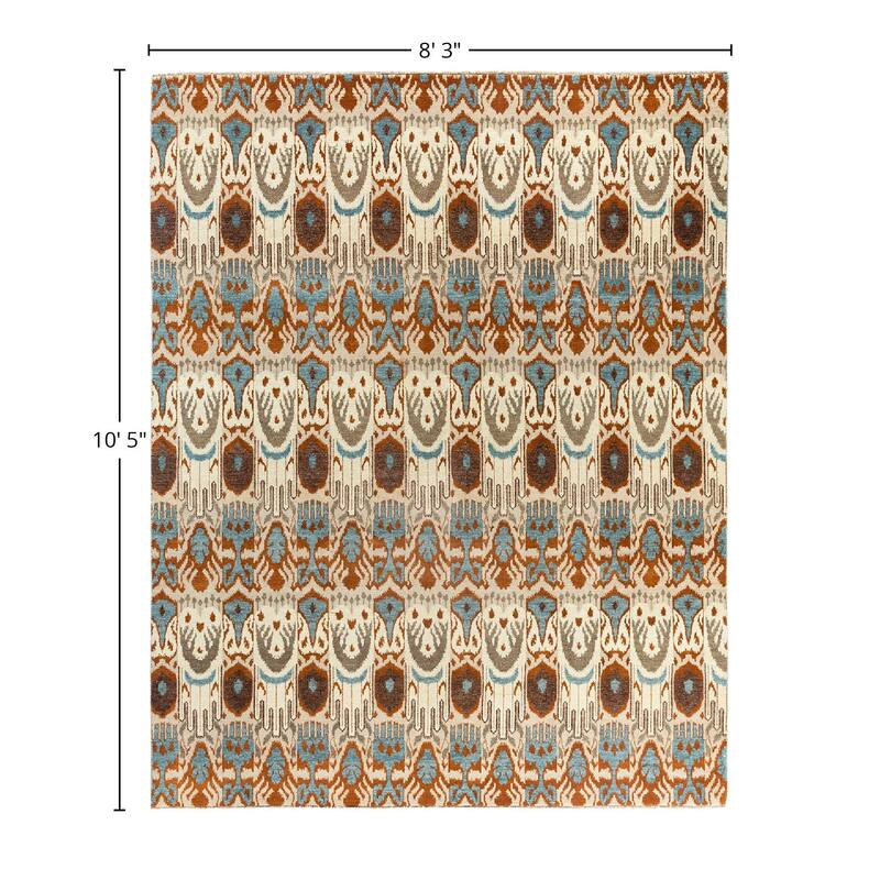 Ikat One-of-a-Kind Hand-Knotted Area Rug, Beige - 8' 3" x 10' 5"